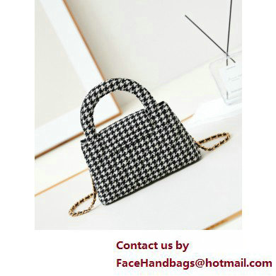 Chanel Tweed  &  Gold-Tone Metal Mini Shopping Bag AS4416 Houndstooth 2025